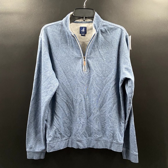 Johnnie-O Sweatshirt Mens Medium Blue ‎ 1/4 Zip Performance Pullover Stretch - Picture 3 of 7